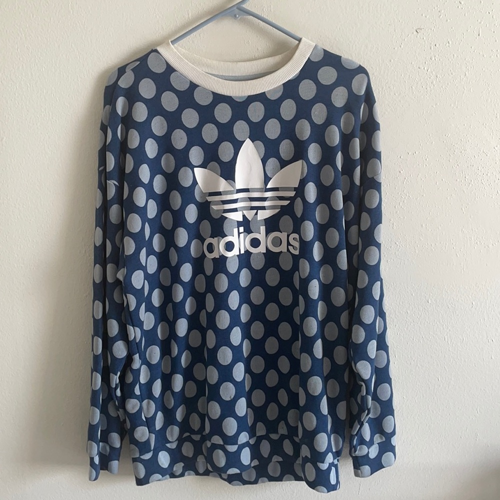Adidas polka dot print crew neck sweater